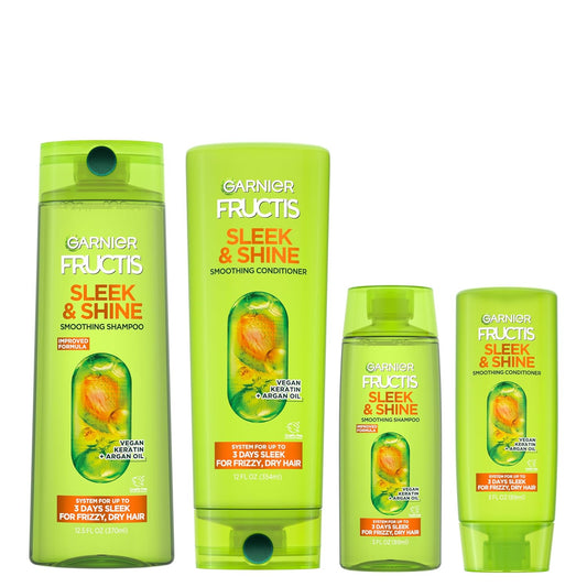 Fructis Sleek & Shine Full + Travel Size Shampoo + Conditioner Set - DUX