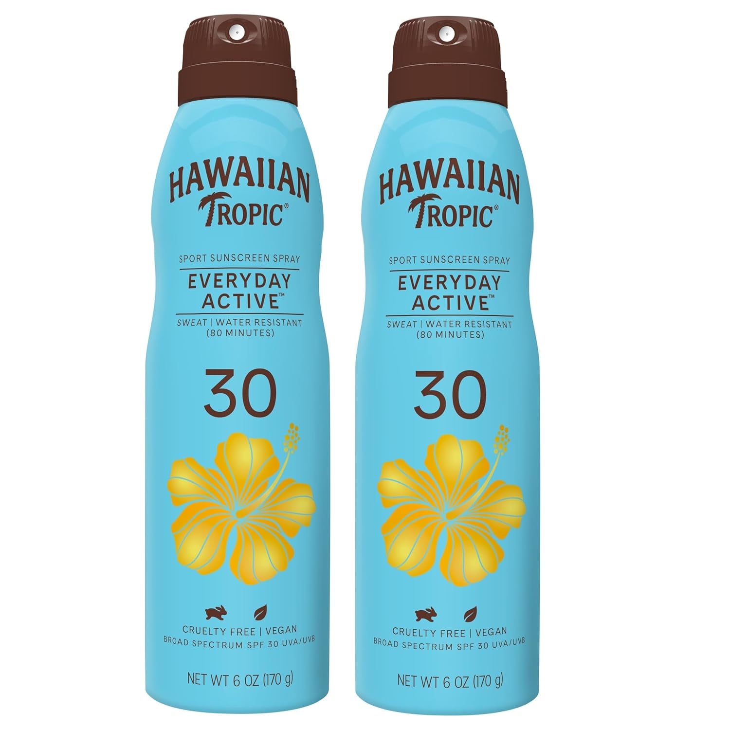 Hawaiian Tropic Everyday Active Sunscreen Spray, SPF 30, 6oz - Twin Pack - DUX