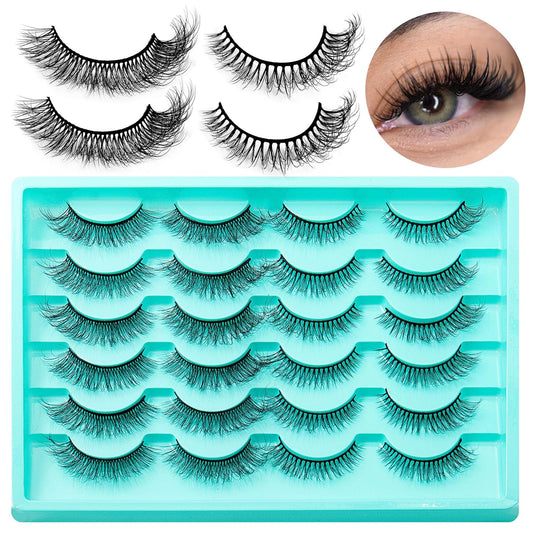 12 Pairs Faux Mink Lashes Wispy Lashes - DUX