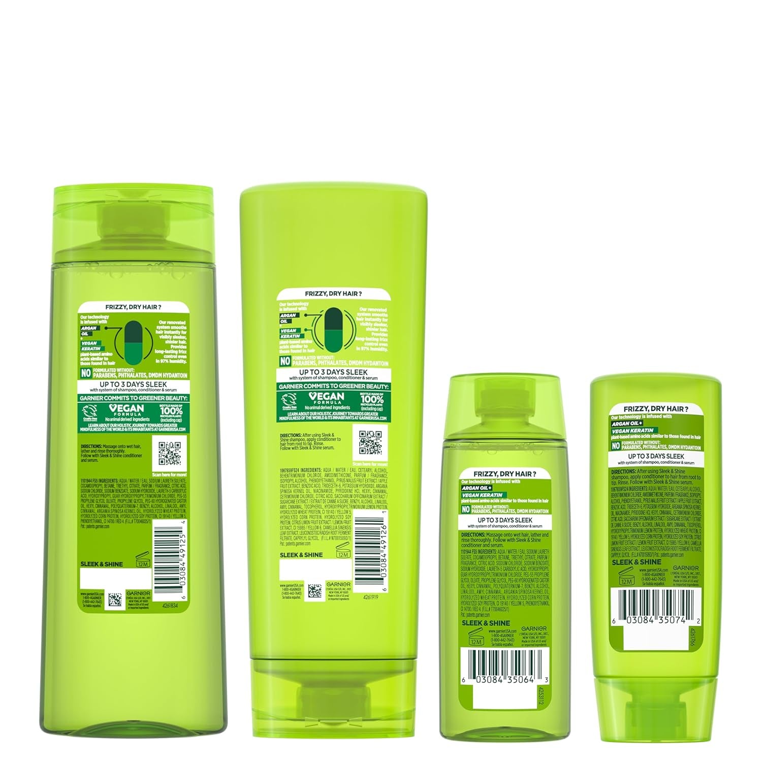 Fructis Sleek & Shine Full + Travel Size Shampoo + Conditioner Set - DUX