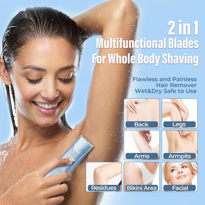 Electric Shaver and Razor Rechargeable 2-In-1 Body and Facial Hair Removal - DUX