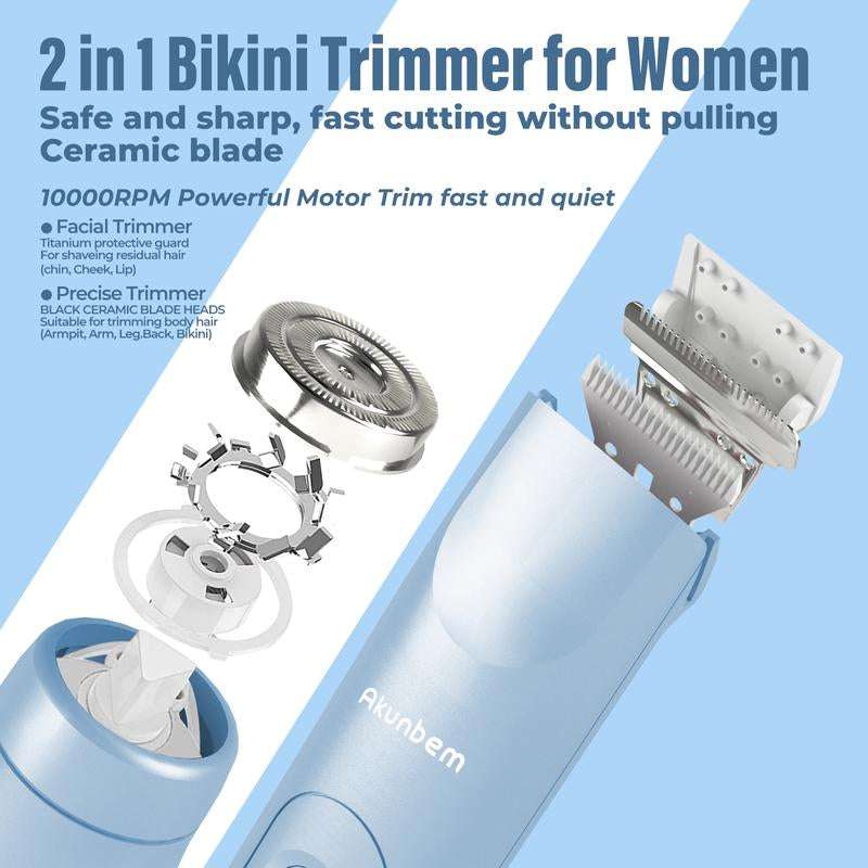 Electric Shaver and Razor Rechargeable 2-In-1 Body and Facial Hair Removal - DUX