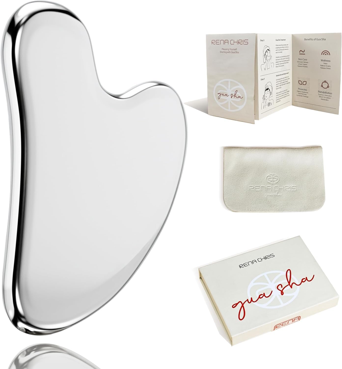 Stainless Steel Gua Sha Board for SPA Acupuncture - DUX