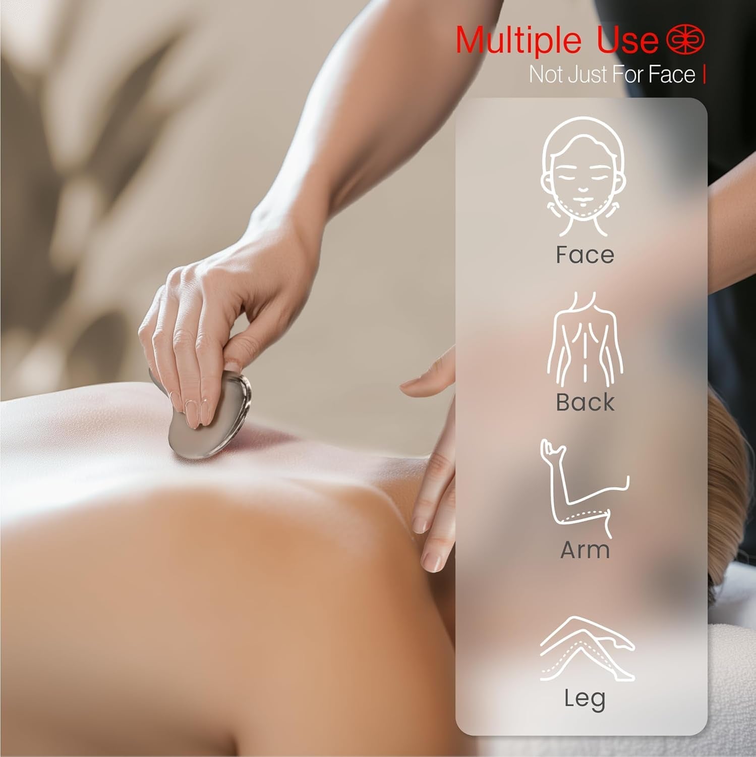 Stainless Steel Gua Sha Board for SPA Acupuncture - DUX