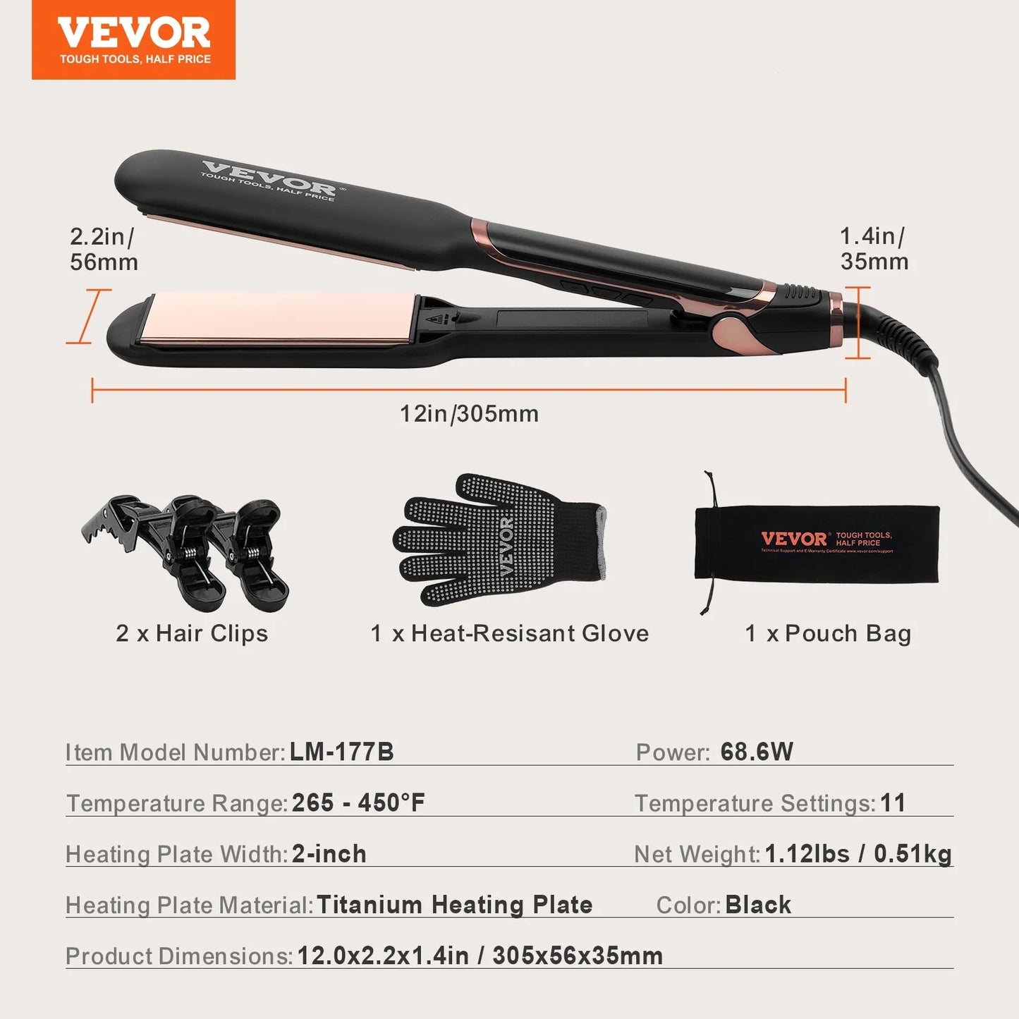 SKYSHALO Titanium Hair Straightener - DUX